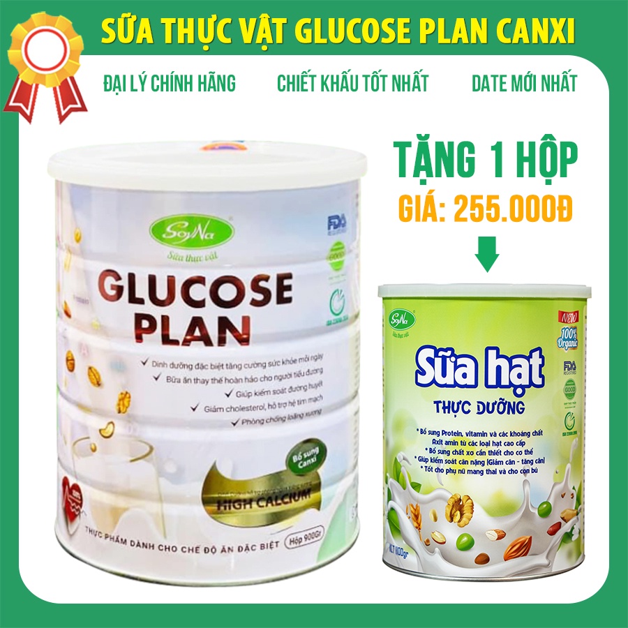 Sữa thực vật Glucose Plan Canxi Soyna 800g chính hãng tặng kèm 1 hộp Bột thumbnail
