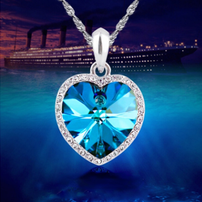 Vòng cổ mặt hình trái tim titanic đính đá zircon mẫu mới năm 2021 thời trang