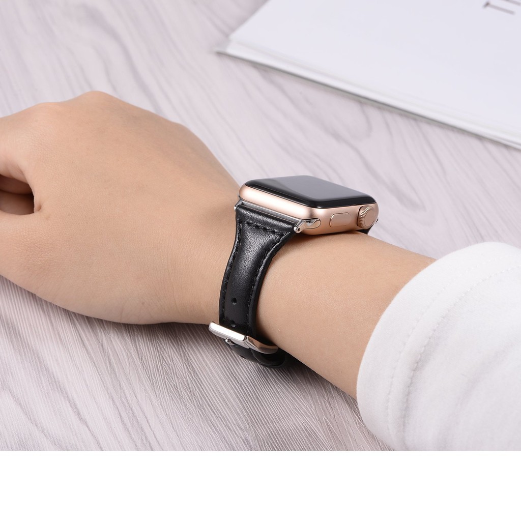 Dây Đeo Bằng Da Phong Cách Vintage Cho Đồng Hồ Thông Minh Apple Watch 38Mm / 42Mm /40mm/44mm3 / 2 / 1