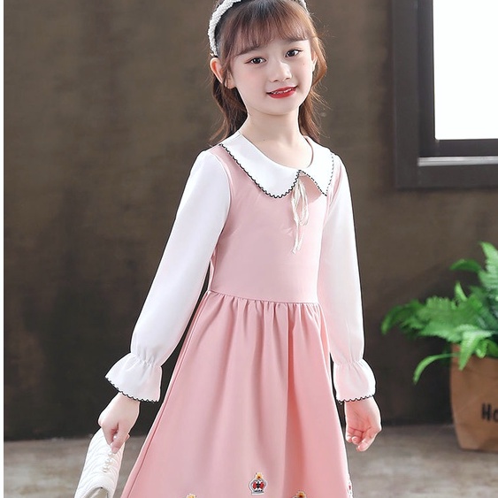 Đầm Công Chúa Mùa Thu Phong Cách Hàn Quốc Mới Cho Bé Gái 3-14 Tuổi sk