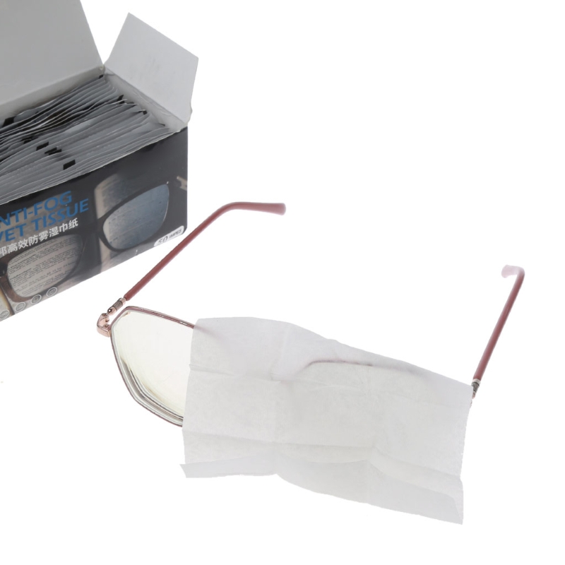 Set 50 khăn lau bằng sợi vải polymer hoạt tính không dệt dùng một lần chống bám sương cho kính mắt/màn hìnhcamera