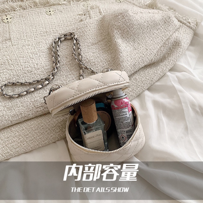 Túi đeo chéo mini, túi xách cốp, dáng cặp lồng da trần trám, dây xích mảnh Mun1993