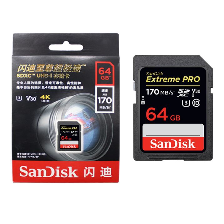 Thẻ nhớ Micro SD Sandisk Extreme Pro tốc độ cao 170MB/s dành cho camera, máy chơi game, máy tính, điện thoại