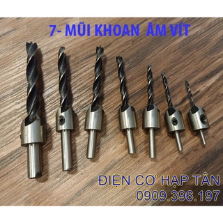 Bộ 7 mũi khoan âm vít gỗ - 2 tầng