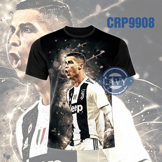 Áo thun nam cổ tròn in hình Ronaldo CR7, áo phông unisex nam nữ vải cotton co giãn chất lượng cao | CRP9908