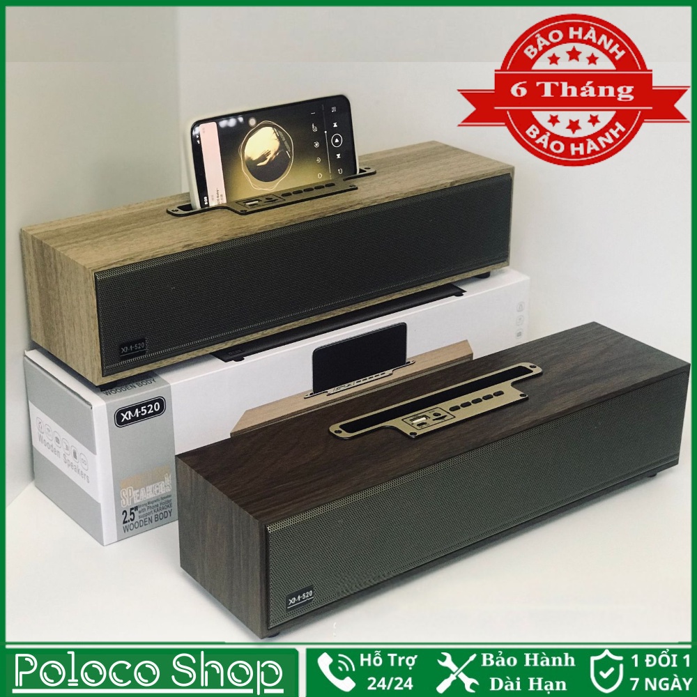 Loa Bluetooth Võ Gỗ XM-520 20W. Loa XM 520 Âm Thanh Cực Đỉnh Thiết Kế Sang Trọng Bass Siêu Trầm Siêu Ấm BH 6 Tháng