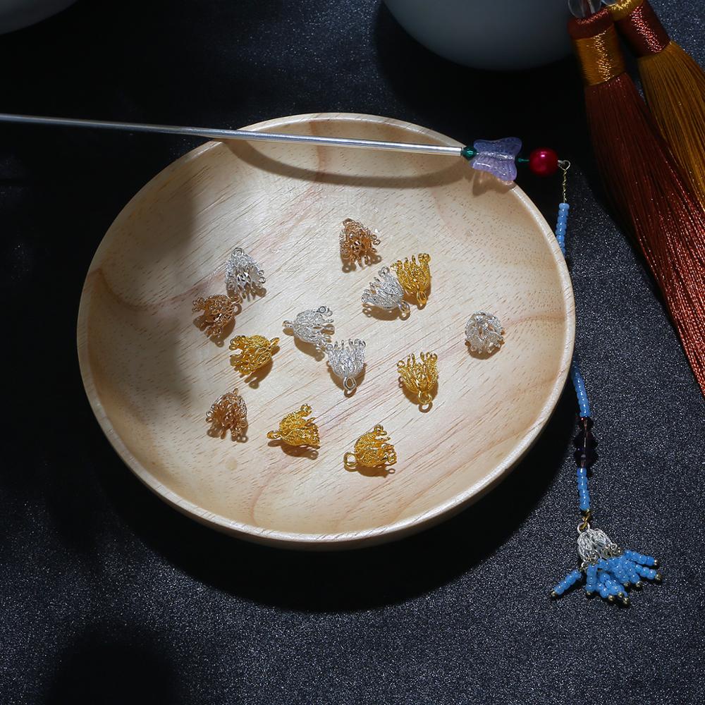 Nắp gắn phụ kiện Beadia tua rua bằng đồng làm trang sức thủ công diy