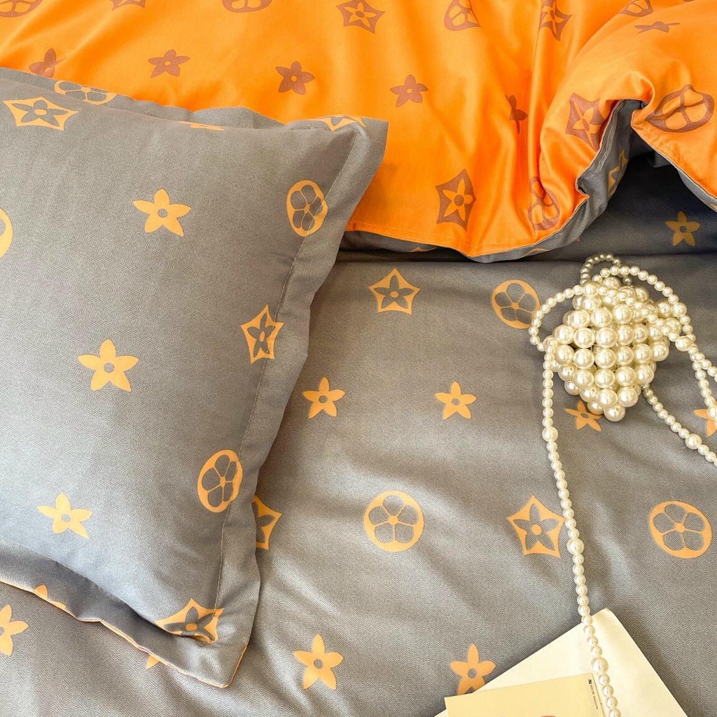 Bộ chăn ga gối Poly Cotton LV (Tặng vỏ gối ôm) - Miễn phí bo chun mọi kích thước
