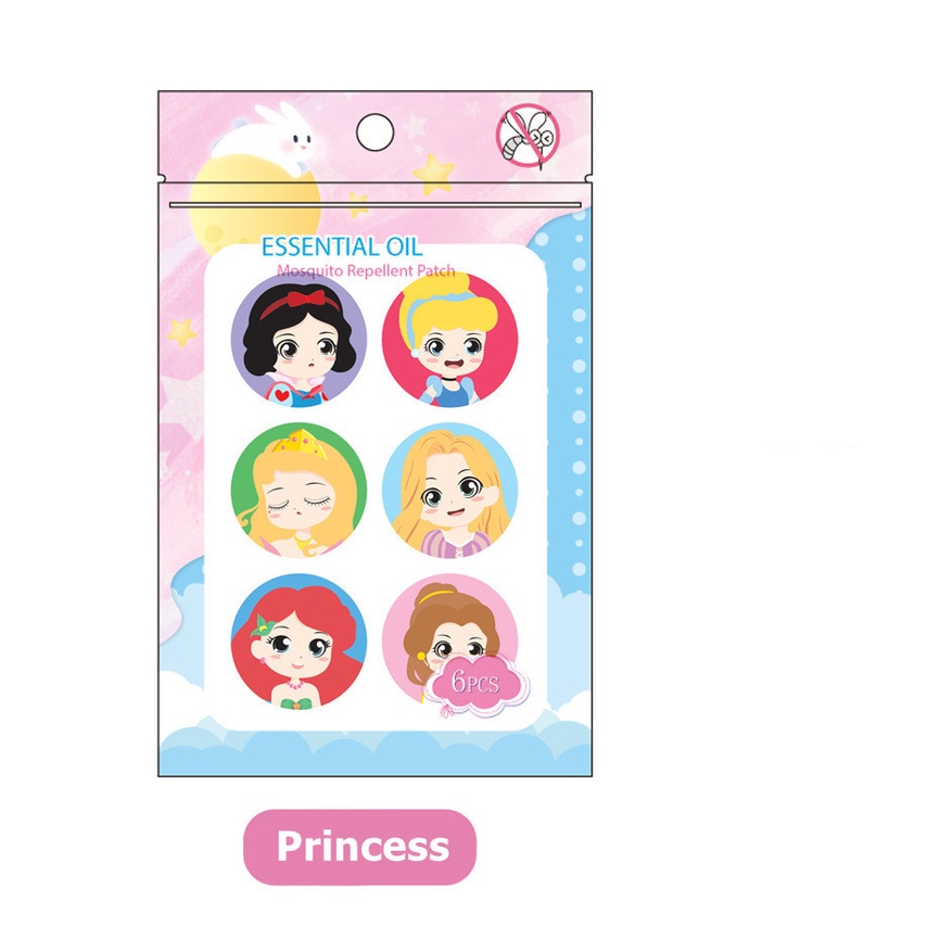 Set 6 Miếng Dán Chống Muỗi Họa Tiết Hoạt Hình Cho Bé