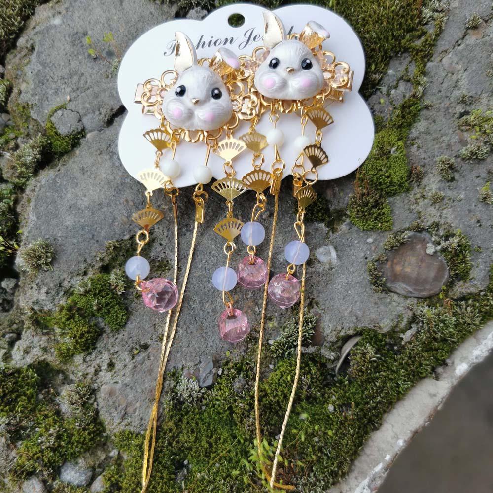 Trâm Cài Tóc Hình Thỏ / Lá Cây Phong Cách Hanfu Trung Hoa Cổ Điển Dành Cho Bạn Gái