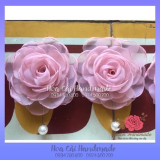 Hoa cài áo ⚡𝑭𝒓𝒆𝒆𝒔𝒉𝒊𝒑⚡️ Hoa cài áo handmade cao cấp kèm trâm ngọc -Bông cài Hannn Handmade