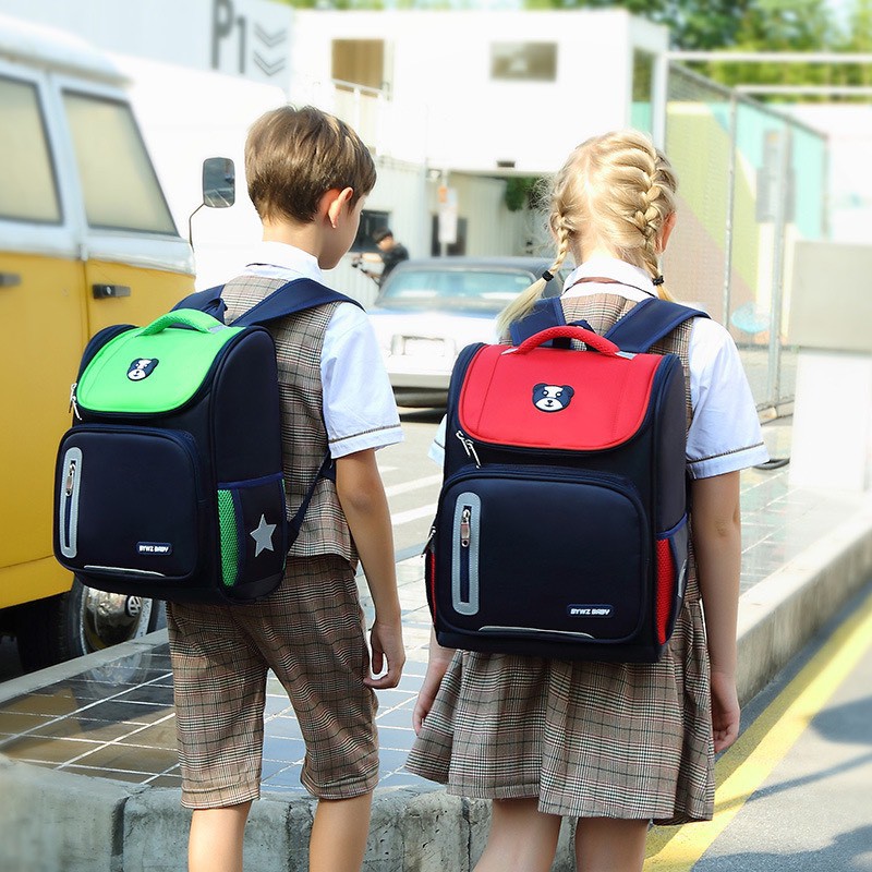 Balo cho bé - cặp sách chống gù ,chống nước hình gấu cho bé tiểu học và trung học