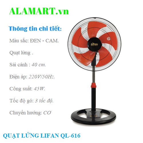 QUẠT LỬNG LIFAN QL-616