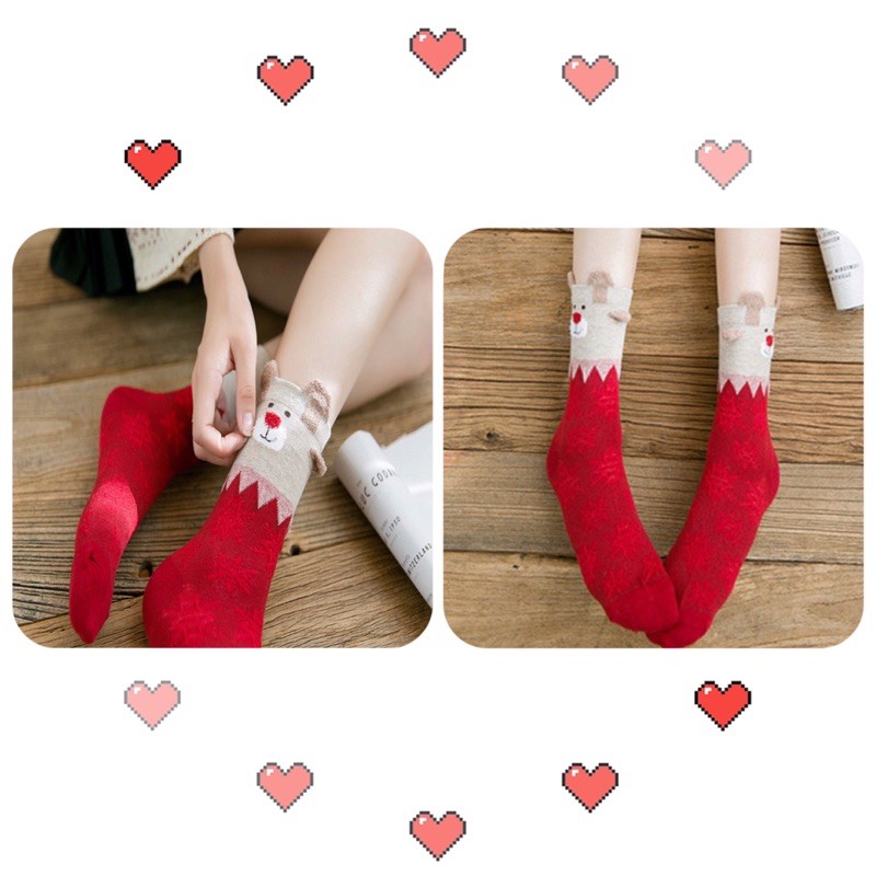 [Best seller] VỚ NOEL/TẤT NOEL NỮ CAO CỔ