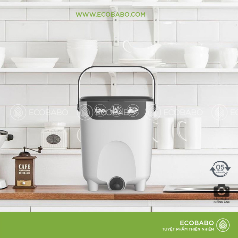 Thùng ủ phân Biolan 10L xử lý chất thải hữu cơ nhà bếp để trong nhà nhỏ - ECOBABO