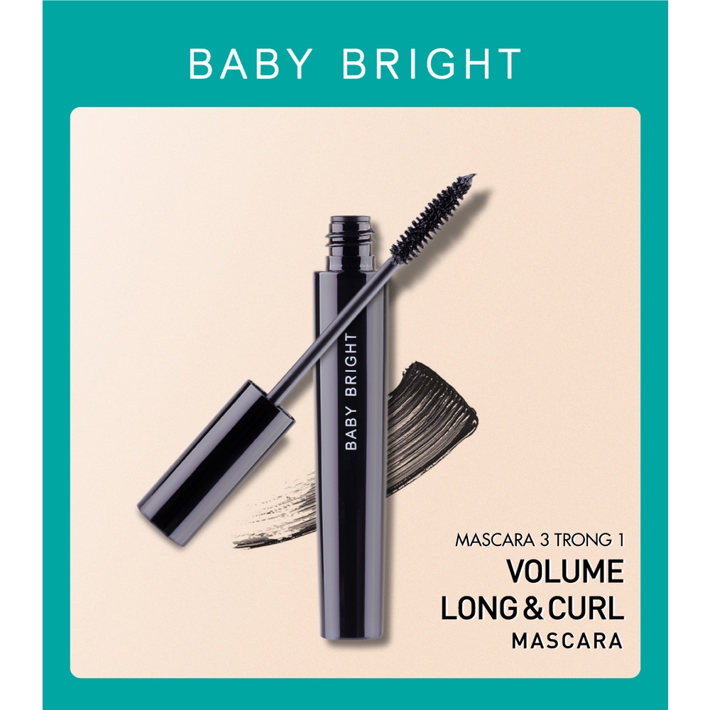 Mascara 3 Trong 1 Baby Bright Volume Long &amp; Curl Mascara 8g