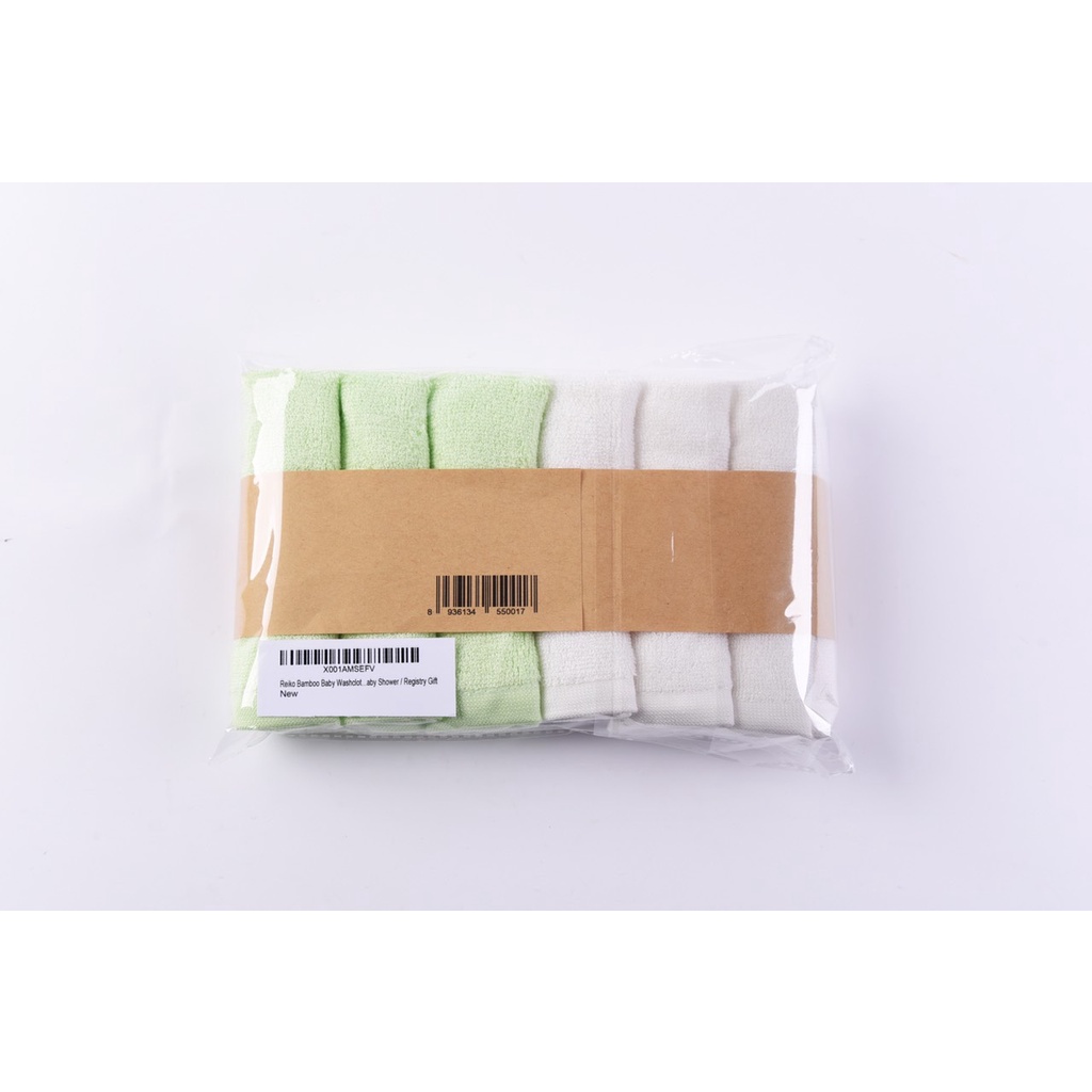 Set 6 khăn mặt sợi tre Organic siêu mềm mịn 25x25