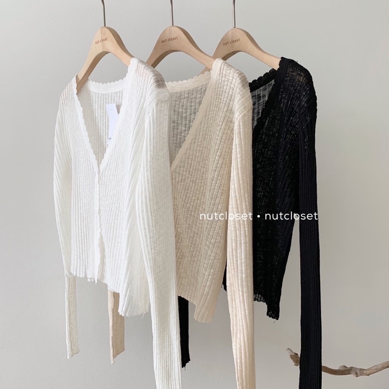 Áo cardigan len 1 cúc - len mongtoghi mỏng | BigBuy360 - bigbuy360.vn