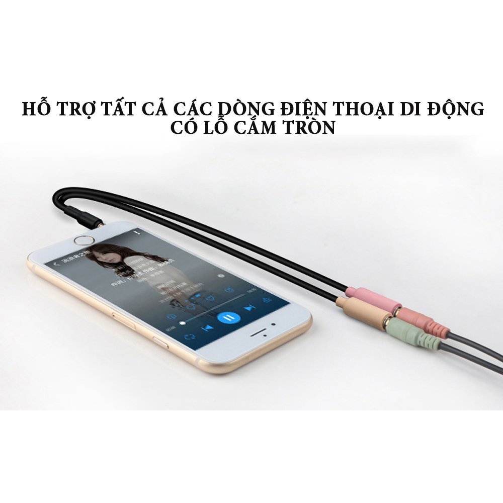 Jack Chuyển Đổi Tai Nghe 3.5mm Sang 2 Cổng 3.5mm dùng cho máy tính, PC