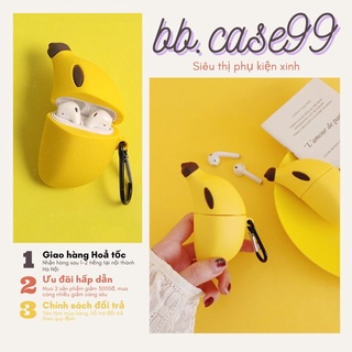 Ốp ⚡ Vỏ Đựng Bảo Vệ Hộp Sạc Tai Nghe Bluetooth Không Dây 1/2/i12/Pro QUẢ CHUỐI CUTE - bb.case99
