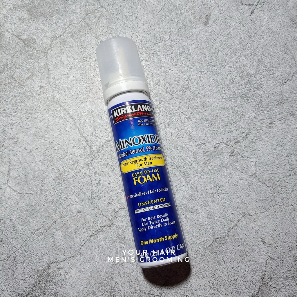 Dung dịch hỗ trợ mọc râu & tóc Kirkland Minoxidil 5% - 60ml | Dạng bọt