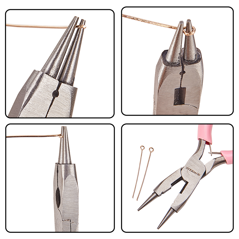 Kềm làm trang sức bằng thép carbon có tay cầm màu hồng