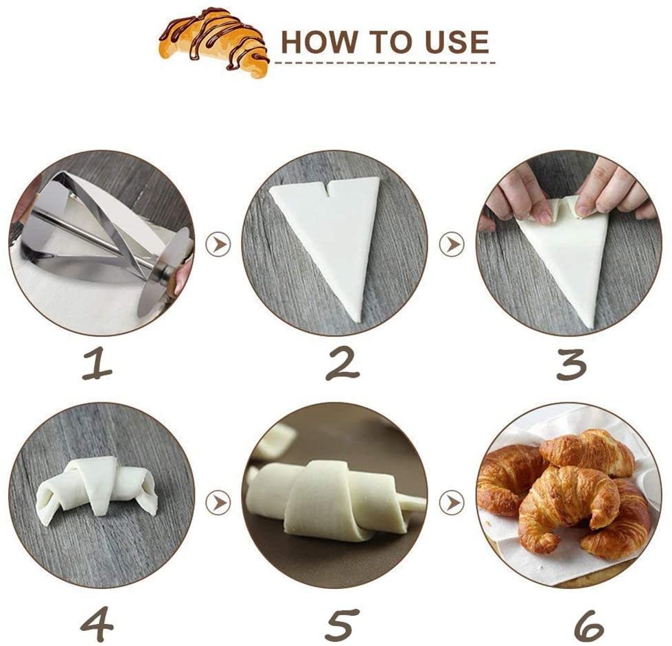 Dụng Cụ Cắt Bột Mì Làm Bánh Ngọt ANAEAT Lưỡi Làm Từ Thép Không Gỉ Tay Cầm Gỗ Dùng Cho