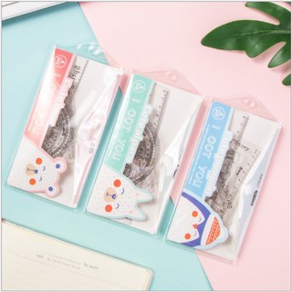 Bộ thước eke 4 món 3 loại  trung bình- tốt