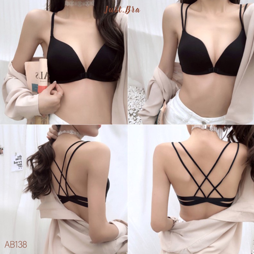Áo bra Just Bra mút bàn tay dây cài trước, mút mỏng, dây lưng AB138