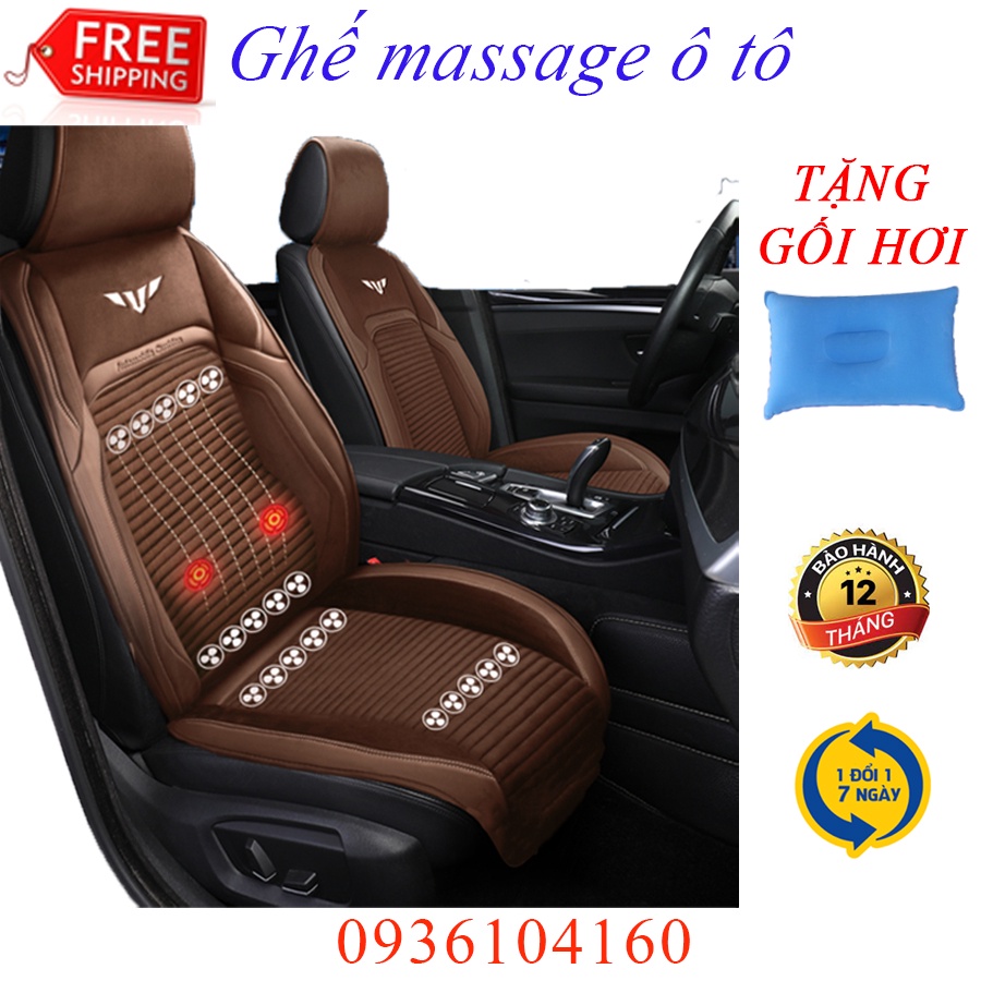 Đệm Ghế Điều Hòa Massage Tự Động Ngắt, Áo Ghế Điều Hòa 20 Quạt Gió Siêu Mạnh, Massage Thư Giãn Cao Cấp