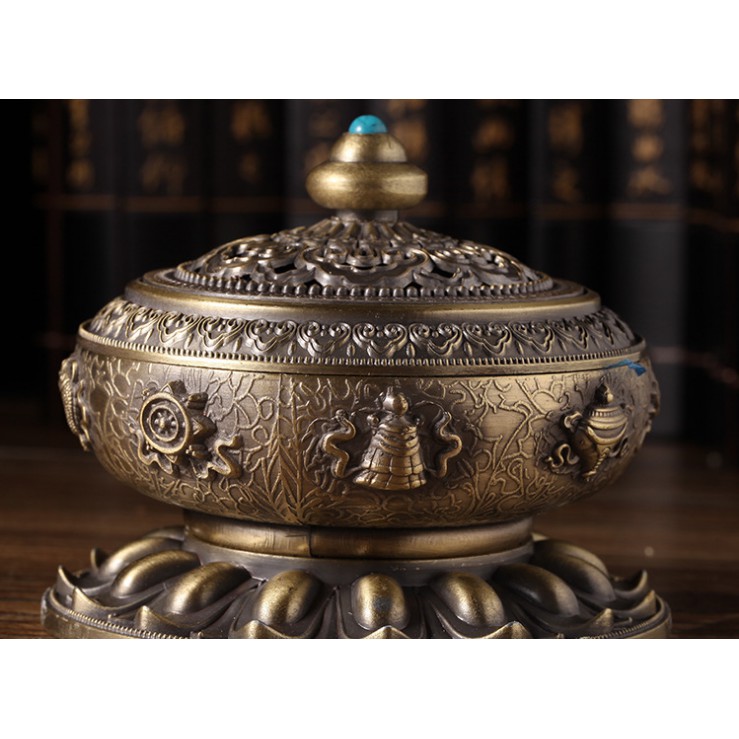 Lư đốt trầm mật tông - lư xông trầm tám cát tường