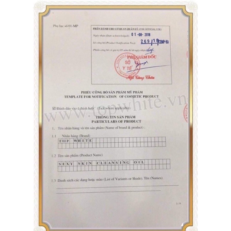 Dầu tẩy trang Topwhite.