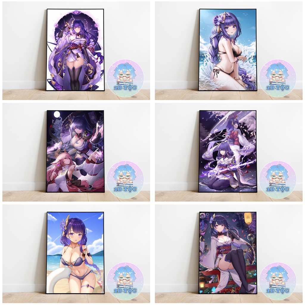 TRANH POSTER A3 RAIDEN SHOGUN GENSHIN IMPACT (1) CHẤT LIỆU GIẤY CAO CẤP - 2D TỘC SHOP