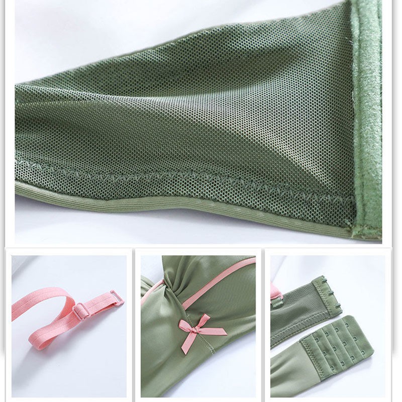 Set áo lót nâng ngực không gọng + quần lót phong cách thời trang quyến rũ dành cho nữ