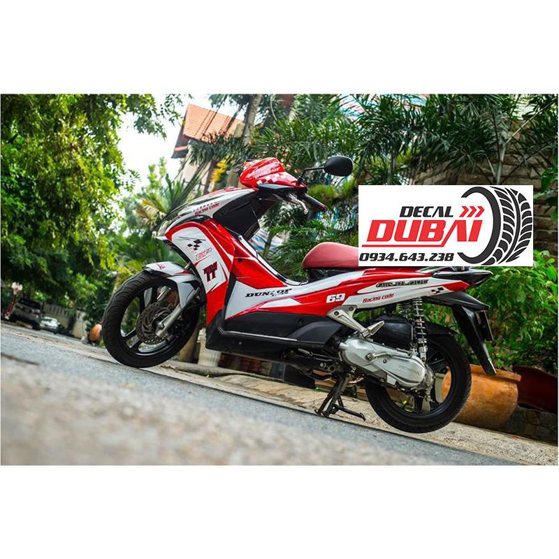 Tem Air Blade Mẫu Racing Code Trắng Đỏ