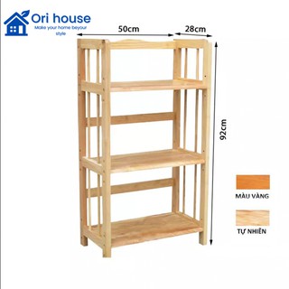 Kệ sách 3 tầng gỗ cao su ngang 50 cm đa năng - hàng lắp ráp - Ori House