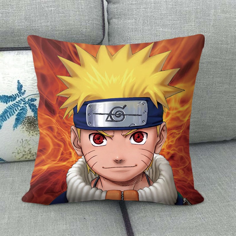 Vỏ Gối Hình Vuông In Họa Tiết Hoạt Hình Naruto Kích Thước 45x45cm