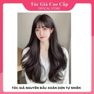 Tóc giả nữ nguyên đầu xoăn đuôi đẹp, QS143