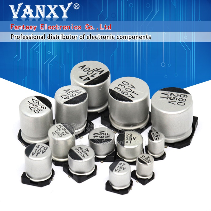 Set 10 Tụ Điện Nhôm SMD 10V 16V 25V 35V 47UF 50V 100UF 220UF 470UF 1000UF 10UF 22UF 330UF 2200UF 150UF Chuyên Dụng