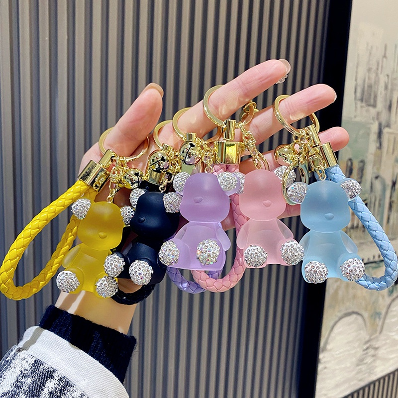 Móc Khóa Hình Gấu Đính Đá Dễ Thương