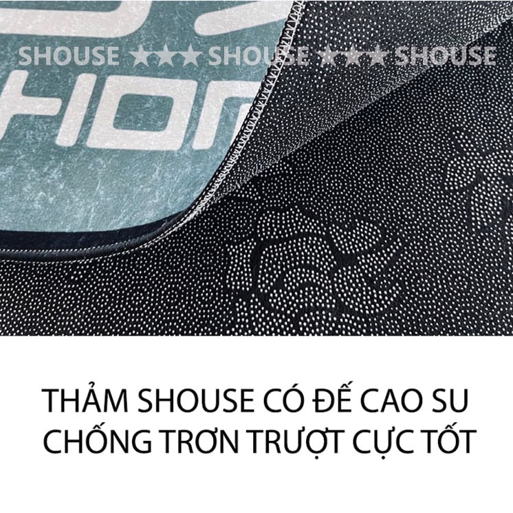 Thảm Lau Chân Nhà Bếp chùi chân trải sàn SHOUSE hình thú phòng khách phòng tắm 3d chống trượt cao cấp đế cao su hút nước