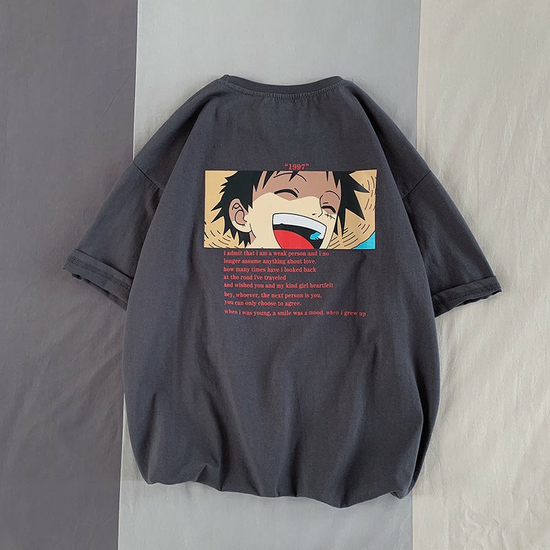 Áo thun tay lỡ form rộng hoạt hình Luffy 1997 - Unisex nam nữ đều mặc được