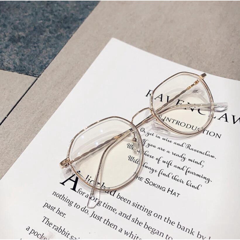 Mắt kính gọng kim loại chống ánh sáng xanh thời trang dành cho nữ