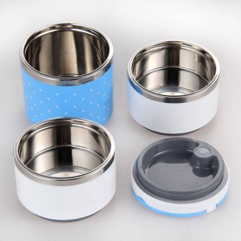 Cặp lồng inox chấm bi đường kính 11,5cm , 13cm, có 1,2,3 tầng
