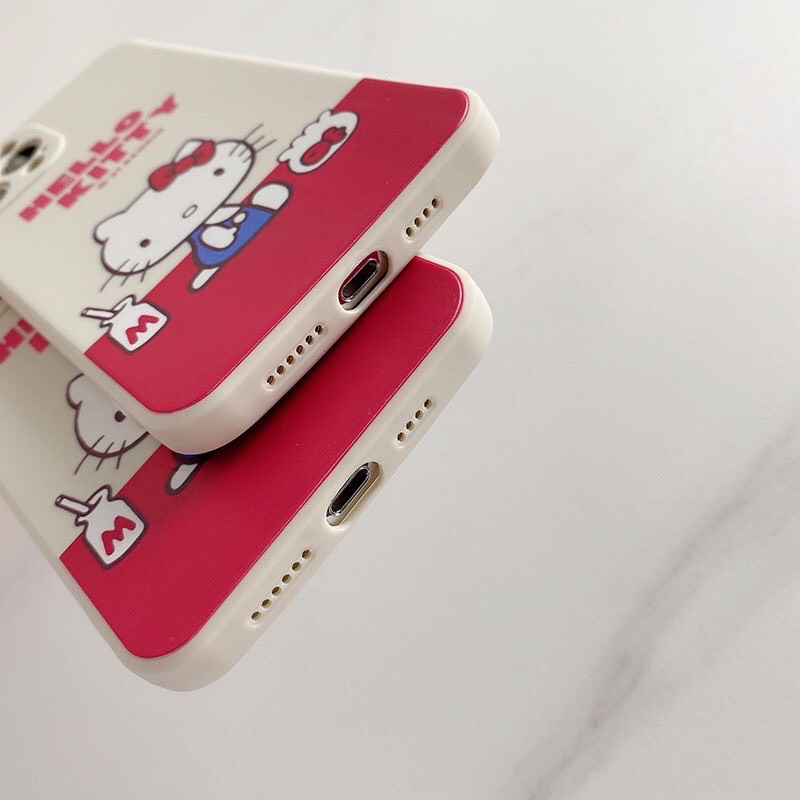 Ốp Lưng Iphone Cạnh Vuông, Bảo Vệ Camera Hello Kitty (02) ip 7Plus,8Plus,x,xs,xsmax,11,11promax,12,12promax,13,13promax