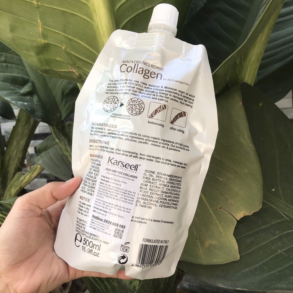 [#GIÁ_SỈ] [tặng nón trùm ủ tóc] Kem hấp dầu Collagen Karseell Maca Power siêu mềm mượt Ý 500ml ( mới 2020) | BigBuy360 - bigbuy360.vn
