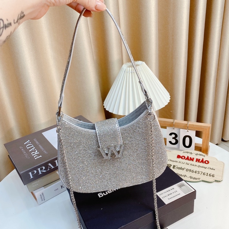 Túi Đính Đá Size 22 Cm Hàng Cao Cấp Full bocx Nguyên Siu Đeo Chéo Đeo Kẹp Nách