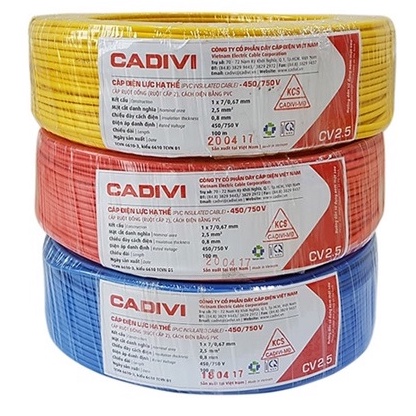 [ 1 mét] Dây Điện Đơn Cadivi 2.5