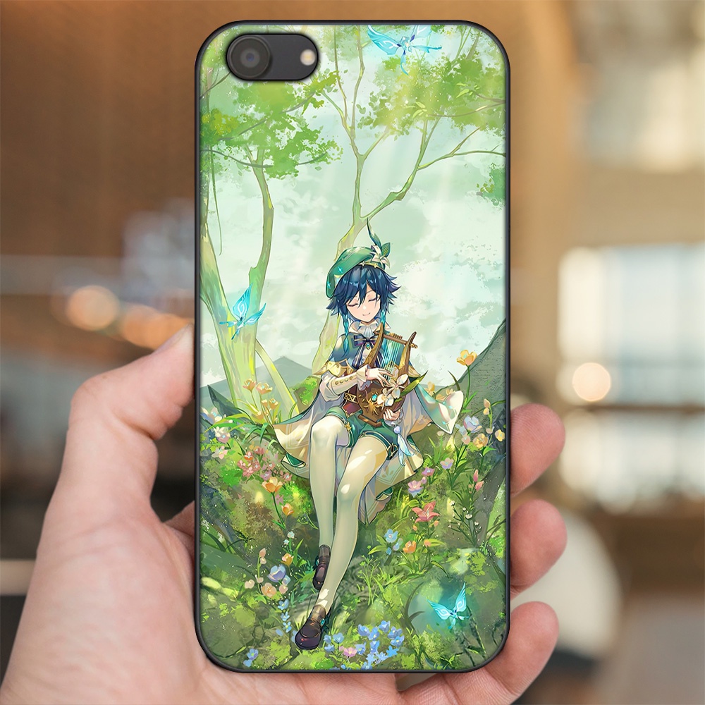 Ốp lưng Oppo A83 viền đen in hình Venti Genshin Impact