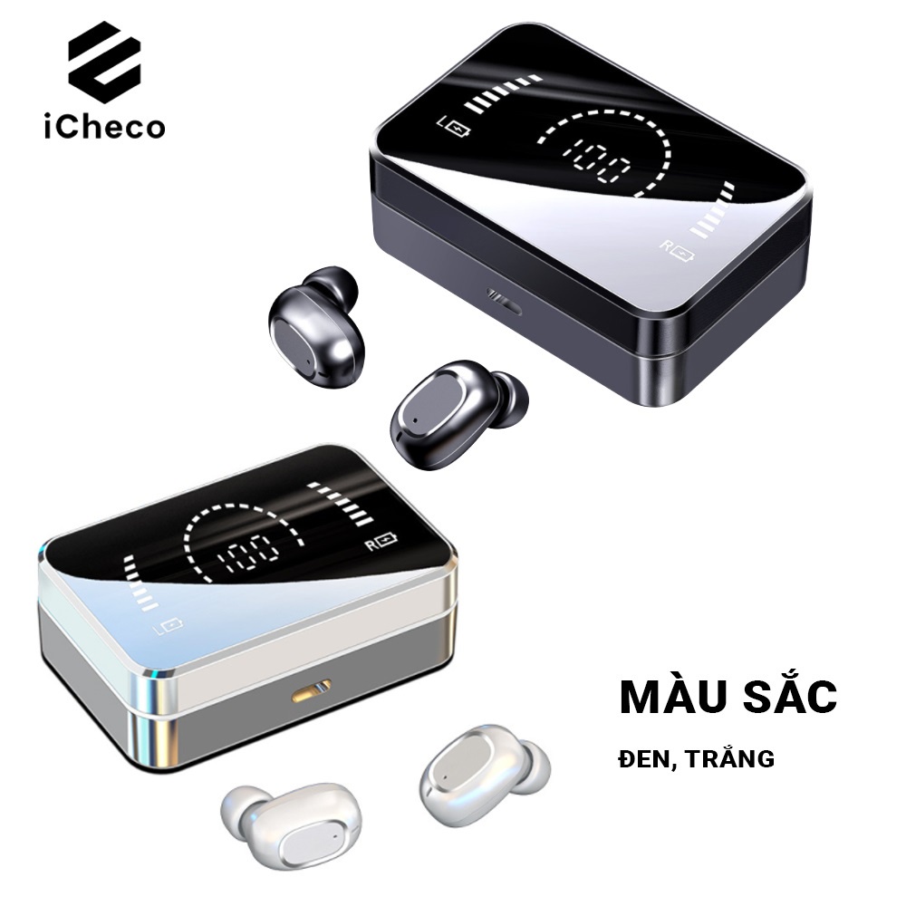 Tai nghe bluetooth không dây ICHECO TW01L nhét tai chống tiếng ồn màn hình gương tws